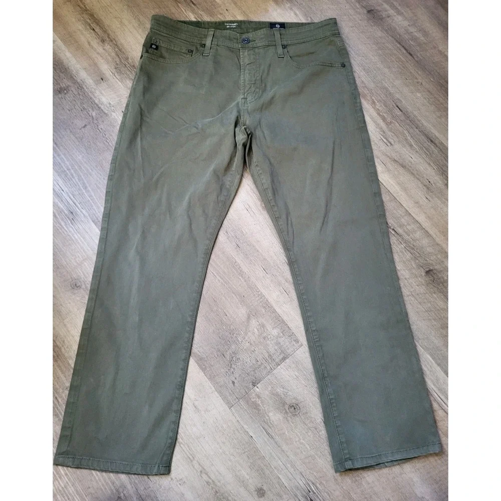 34 X 27! AG Adriano Goldschmied Everett Slim Straight Jeans Men's Green Stretch